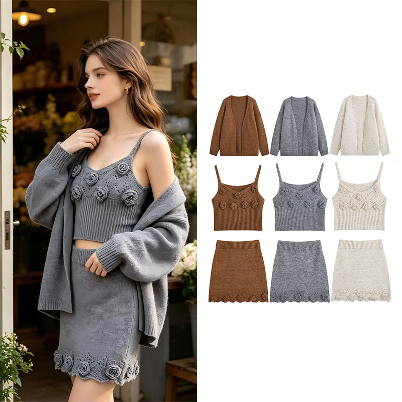 Skirts - Guobioziy 2026 New Women's 3‑Piece Knitted