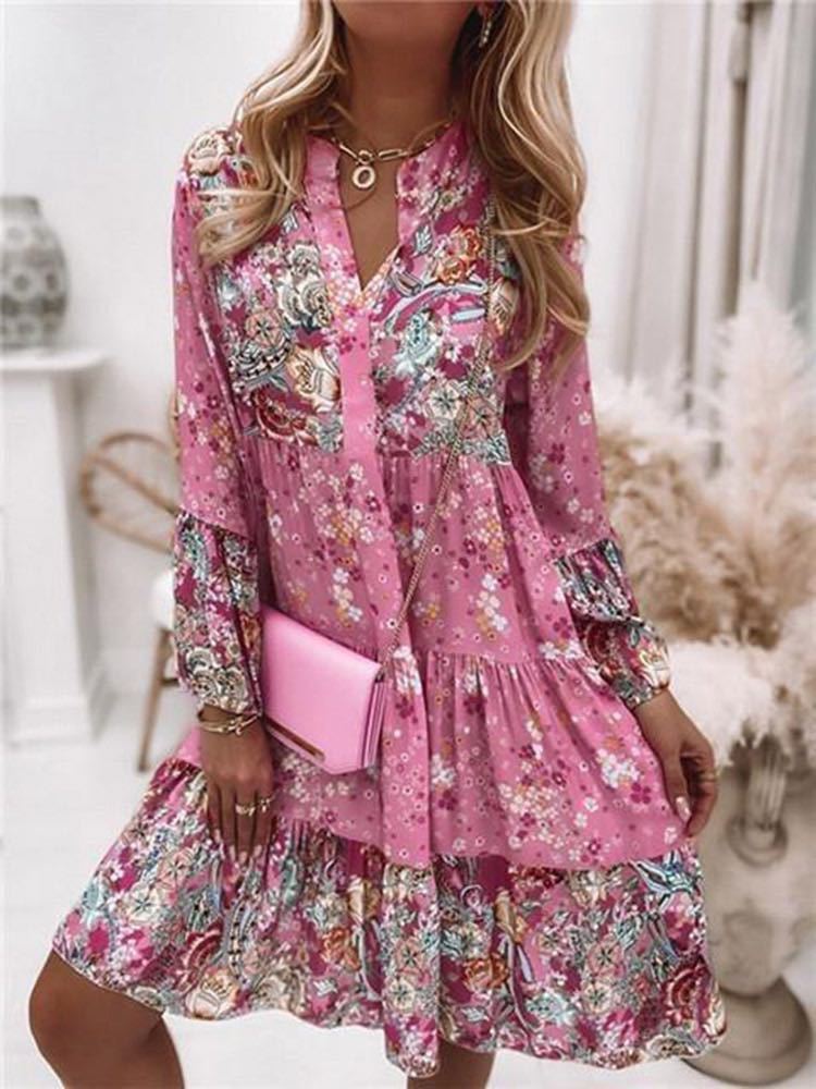 Boho Summer Beach Maxi Dress - Casual Floral Print Dresses For Women