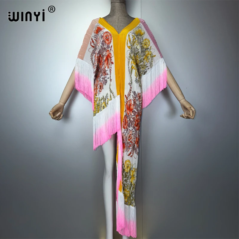 Boho Summer Beach Maxi Dress - WINYI Women's Boho Maxi Kaftan Dress