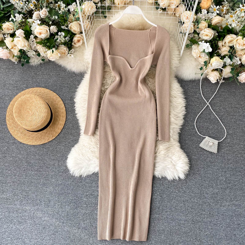 Bodycon Long Sleeve Ribbed Dress - Croysier Dresses For Women 2021 Sexy