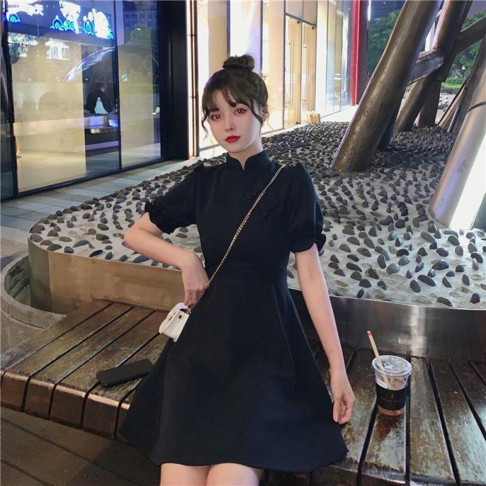 Modified Cheongsam Dress Women - огляд і ціна French Vintage Floral Midi Dress