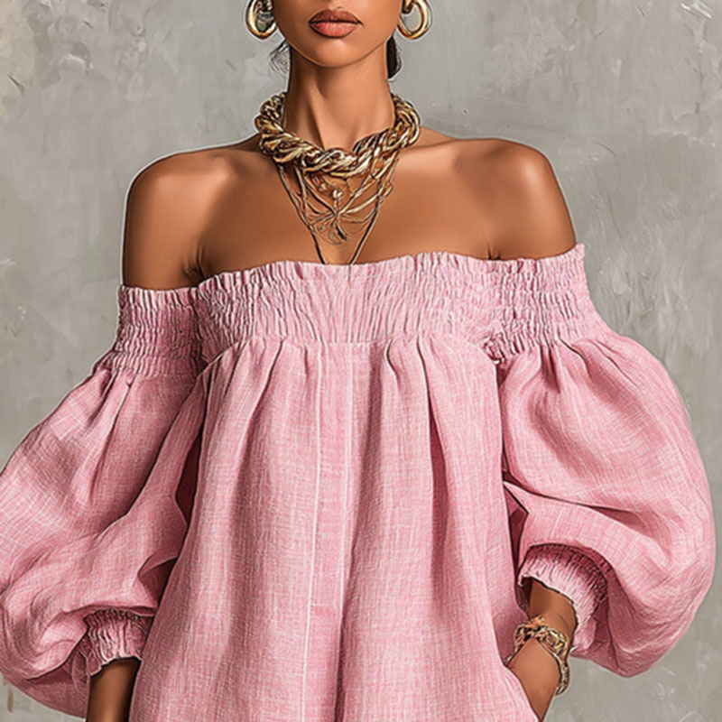 2026 Summer New Off Shoulder P - огляд і ціна Off Shoulder Puff Sleeve Sundress