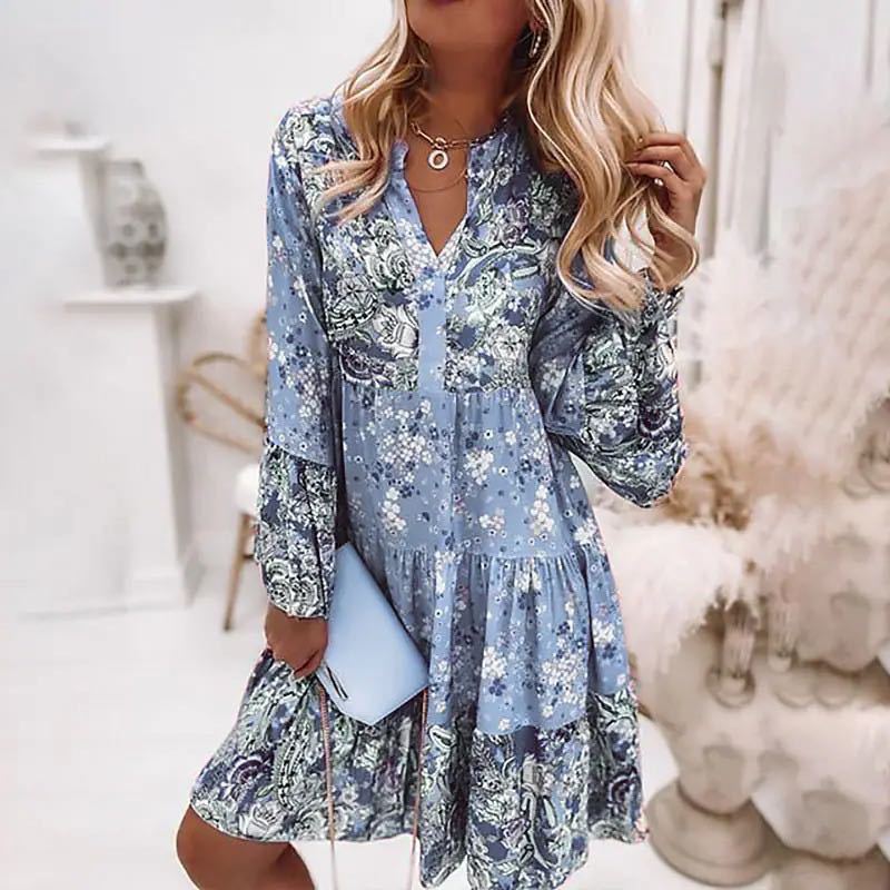 Casual Floral Print Dresses Fo - огляд і ціна Boho Summer Beach Maxi Dress