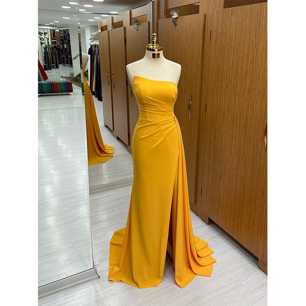 MVOZEIN Strapless Prom Dresses - огляд і ціна Elegant Satin Evening Gown Split