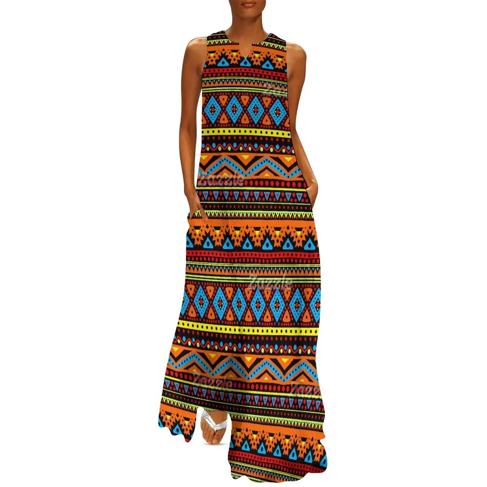 Vintage Ethnic Long Dress Red  - огляд і ціна Boho Summer Beach Maxi Dress