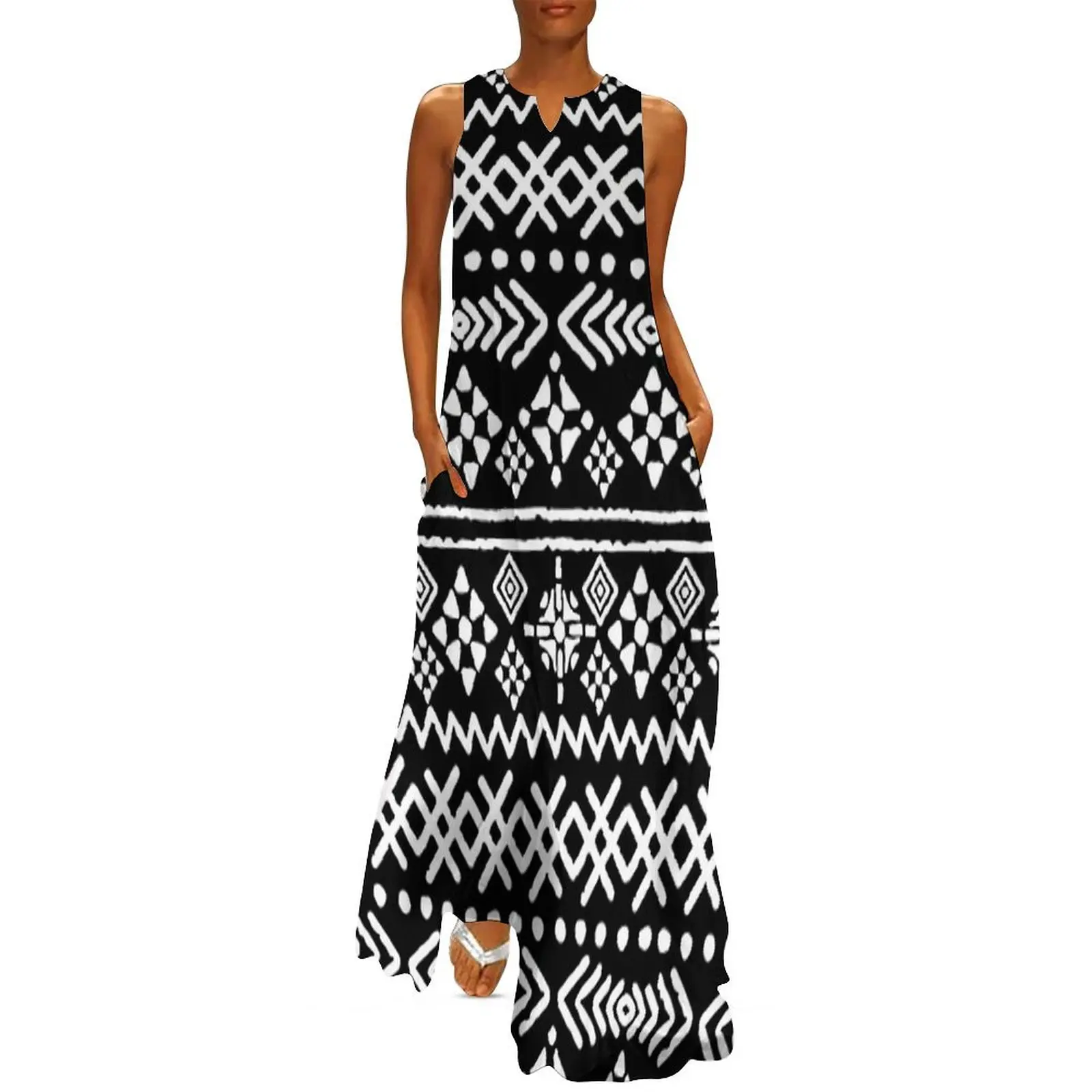 Vintage Ethnic Long Dress Red  - огляд і ціна Boho Summer Beach Maxi Dress
