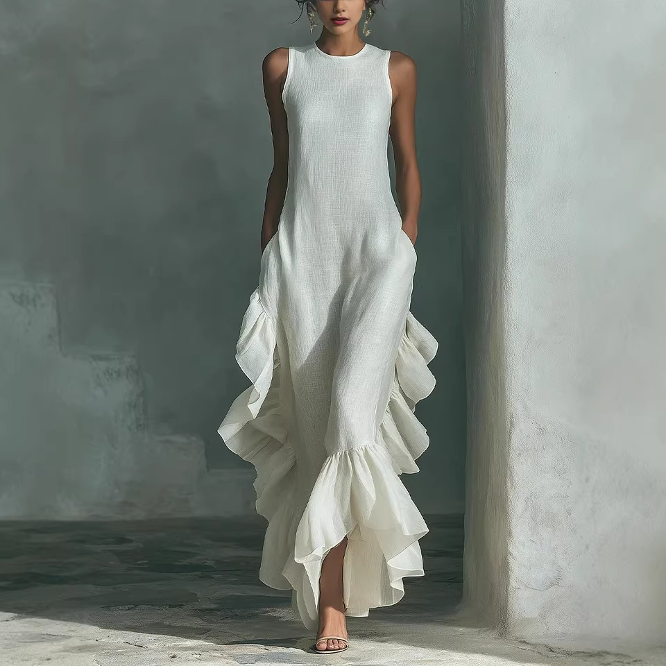 Retro Solid Sleeveless Long Dr - огляд і ціна Boho Summer Beach Maxi Dress