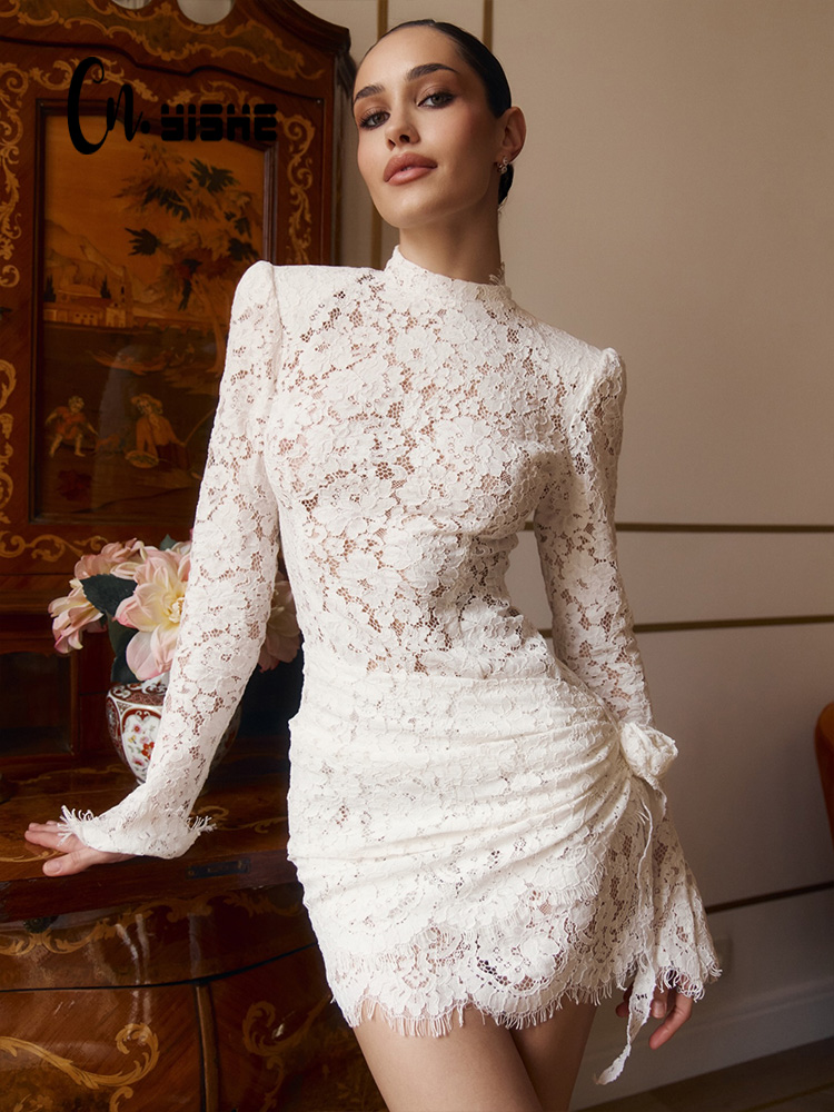CNYISHE Sheer Long Sleeve O Ne - огляд і ціна Sexy Mesh Sheer Bodycon Dress