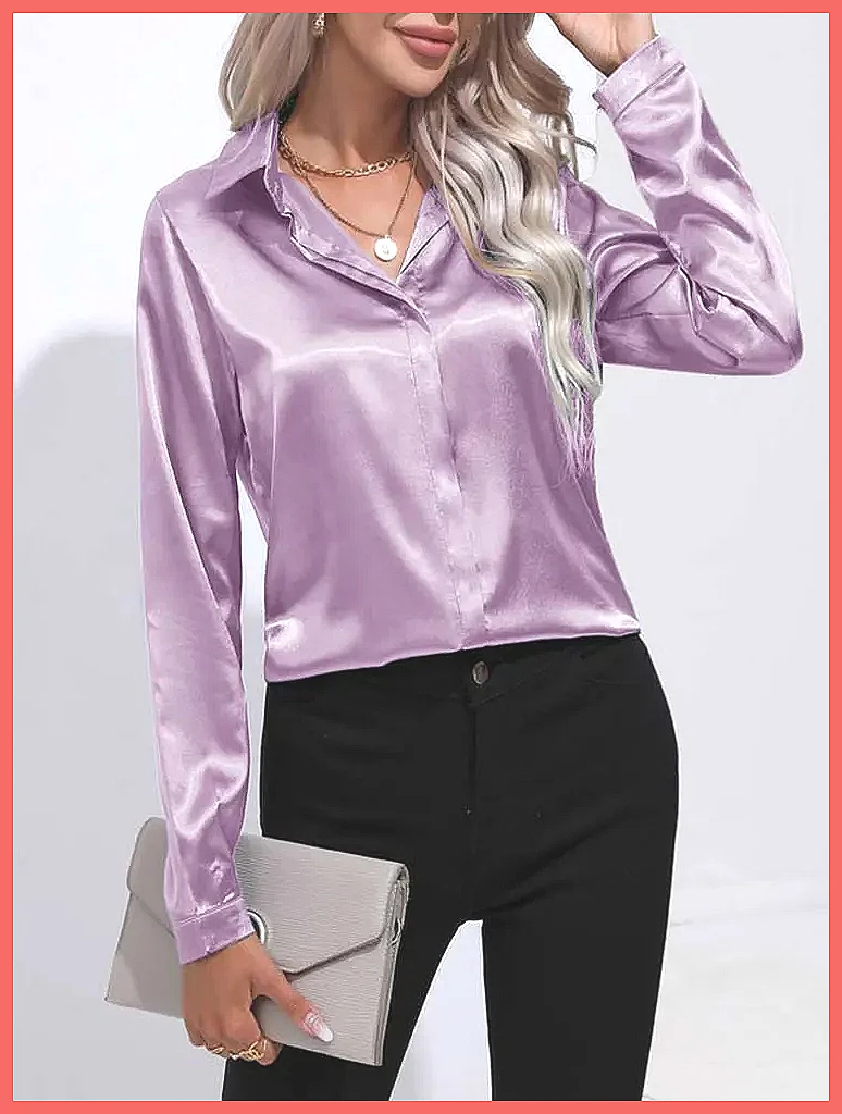 2025 Spring Summer Satin Shirt - огляд і ціна Blouses