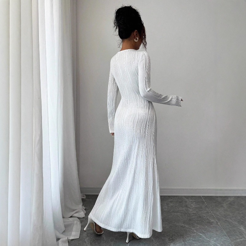 Ribbed Party Evening Dress for - огляд і ціна Bodycon Long Sleeve Ribbed Dress