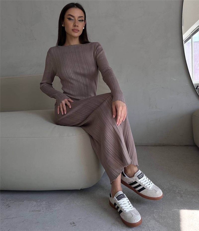 Vsstiar New Fashion Ribbed Kni - огляд і ціна Bodycon Long Sleeve Ribbed Dress