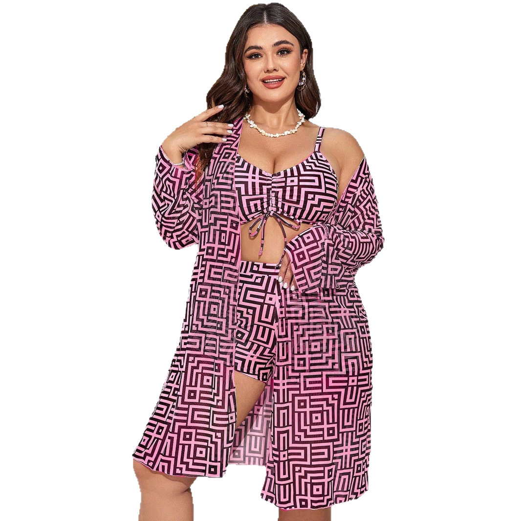 Plus Size 3‑Piece Geometric Pr - огляд і ціна Tops