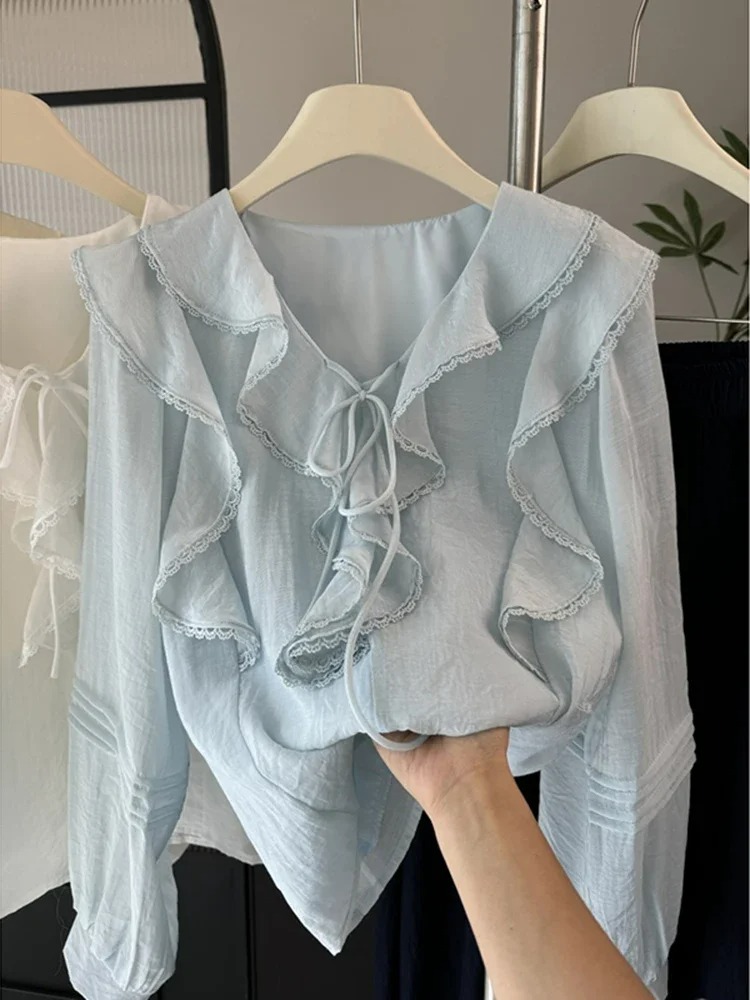French V-Neck Chic Long Sleeve - огляд і ціна Tops